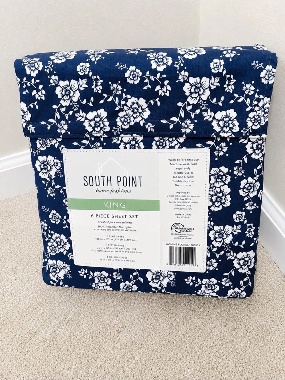 NEW South Point Jasmine Floral 6-Piece King Sheet Set
